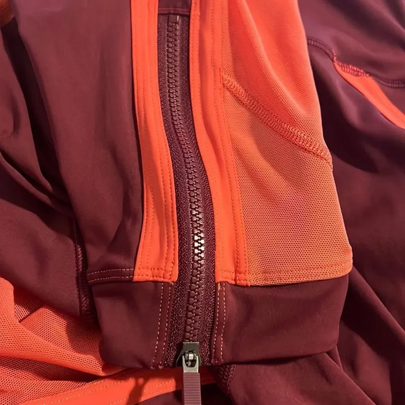 Lululemon Zip The Line Crop Deep Ruby  Coral Size 12 - Picture 14 of 16